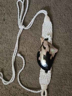 80s Shell Accent Rope Belt in Cream